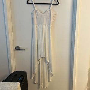 BCBG white high low dress